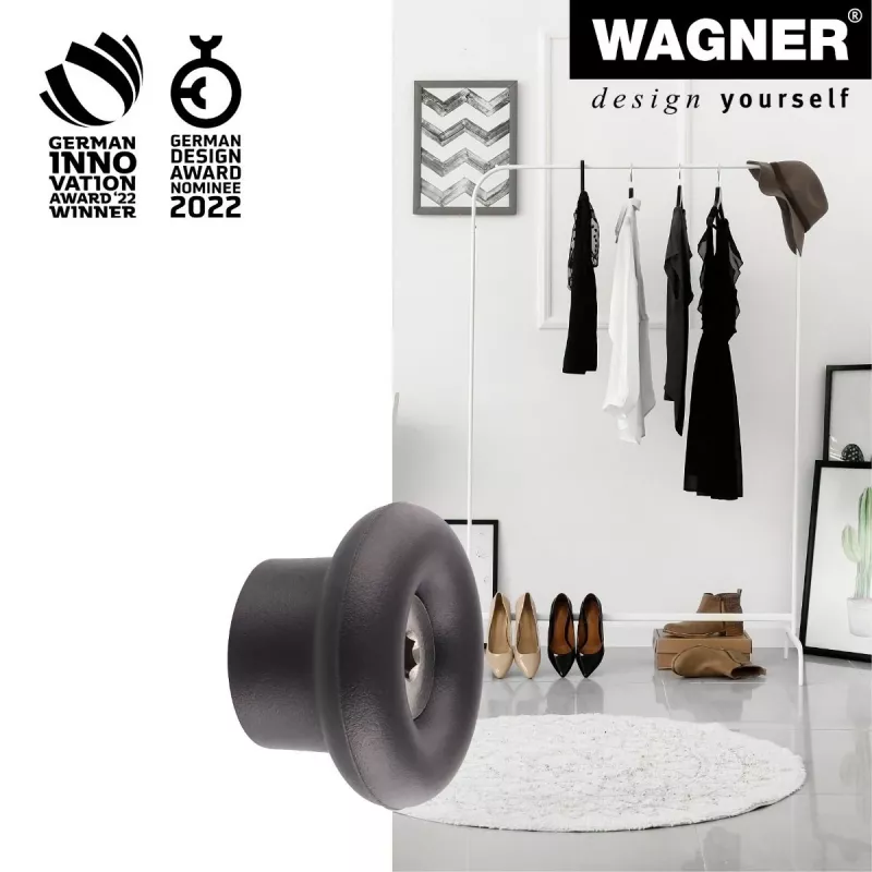 Wagner design yourself DOT GH 0201 seinäkoukku, musta, 1 koukku, ruuvikiinnitys, muovi 17020121