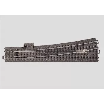 Märklin H0 C-kisko ohut vasen vaihde alustalla, 236,1 mm, käsikäyttö, AC 24711