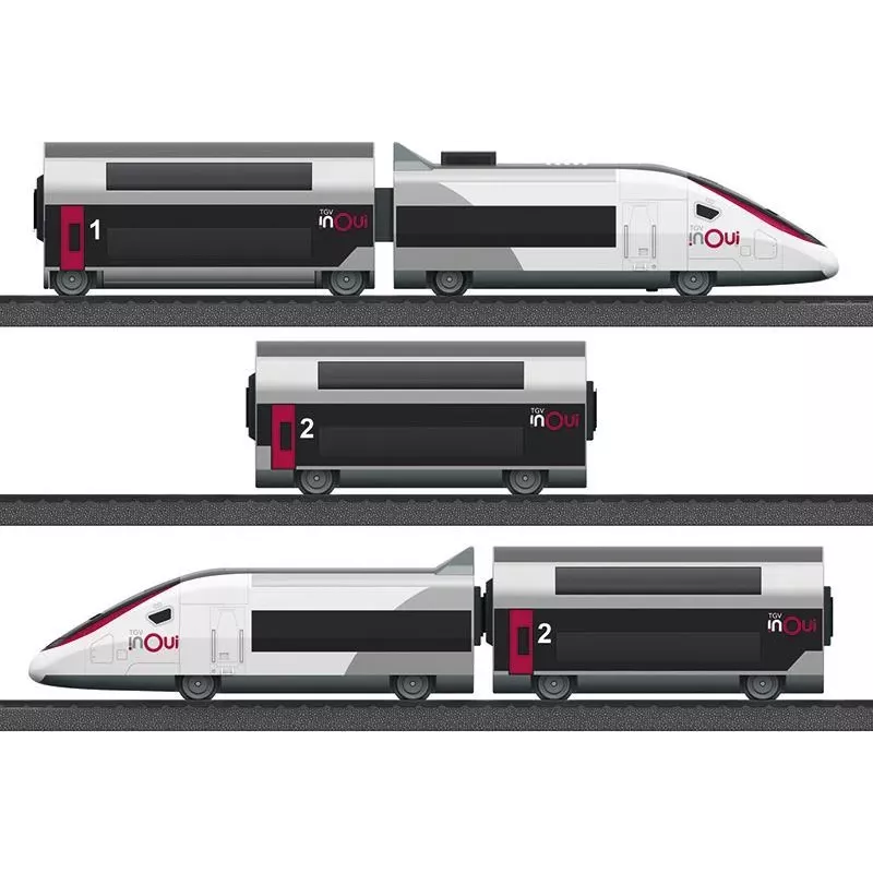 Märklin TGV Duplex H0 5-osainen digitaalinen junasarja Mobile Station 2:lla, valkoinen/musta 029406