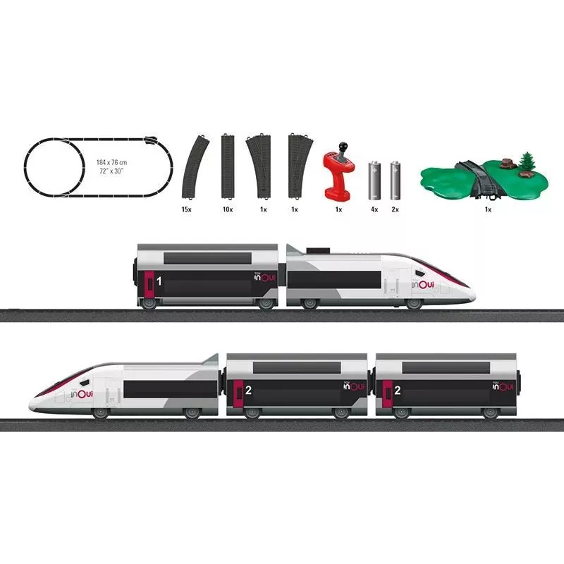 Märklin TGV Duplex H0 5-osainen digitaalinen junasarja Mobile Station 2:lla, valkoinen/musta 029406