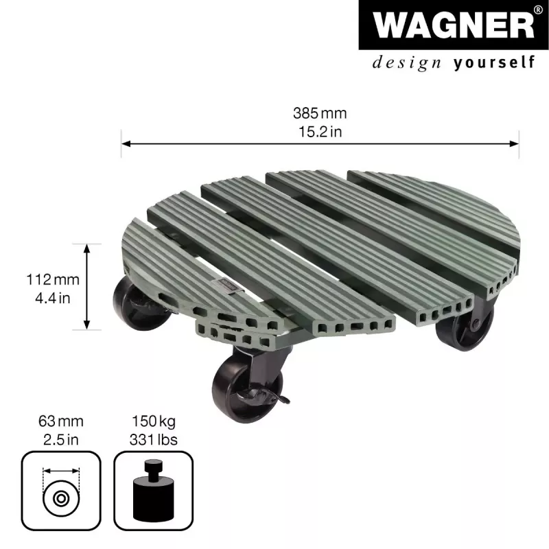 WAGNER design yourself kasvirulla GH0558 muovi, Ø 38,5 cm tummanvihreä pyöreä, 1 kpl 20055801