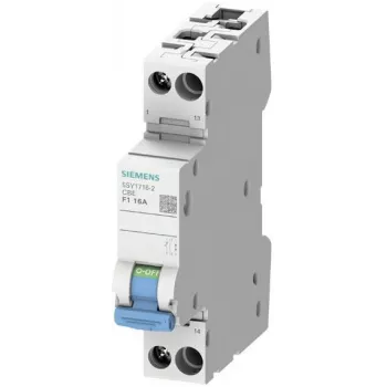 Siemens 5SY1710-2 1-napainen 1A Z-käyrä johdonsuojakatkaisija integroidulla apukytkimellä