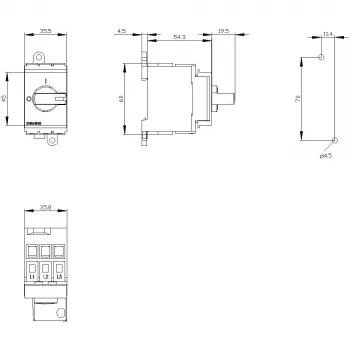 Siemens 3LD30300TK13 pääkytkin / kuormaerotuskytkin, 3-napainen, 16 A, 7,5 kW, punainen/keltainen
