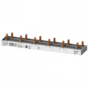 SIEMENS 5ST36760 tappikiskokisko 10mm² 1P+N 12 moduulia, 6 AFDD + 6 komponenttia