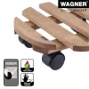 WAGNER Multiroller Country palisanteri pyöreä kasvinalusta, massiivipalisanteripuu, 300 mm, 100 kg 20018301