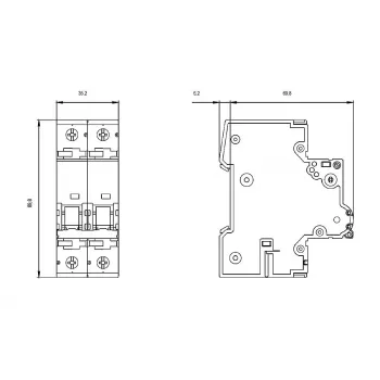 Siemens SENTRON 5SY45047 johdonsuojakatkaisija 4-napainen C 4A 10kA 230/400V