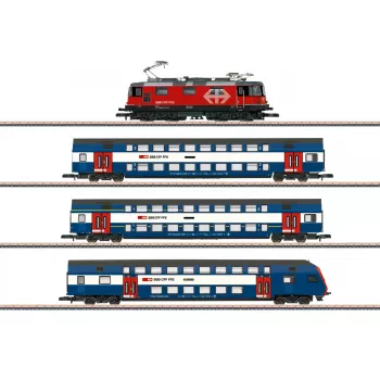 Märklin 81195 Z-mittakaava junasarja - Zürich S-Bahn SBB sähköveturi ja kaksikerroksiset vaunut