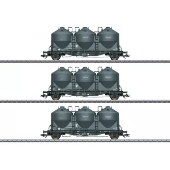 Märklin 48264 H0 3-osainen sarja pölytavara-siilovaunu Kds 67 DB