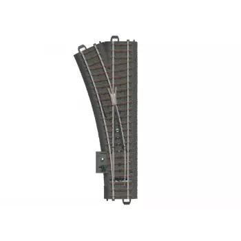 Märklin H0 C-raide vasen vaihde 188,3 mm integroidulla ratapenkalla, 24,3° 24611