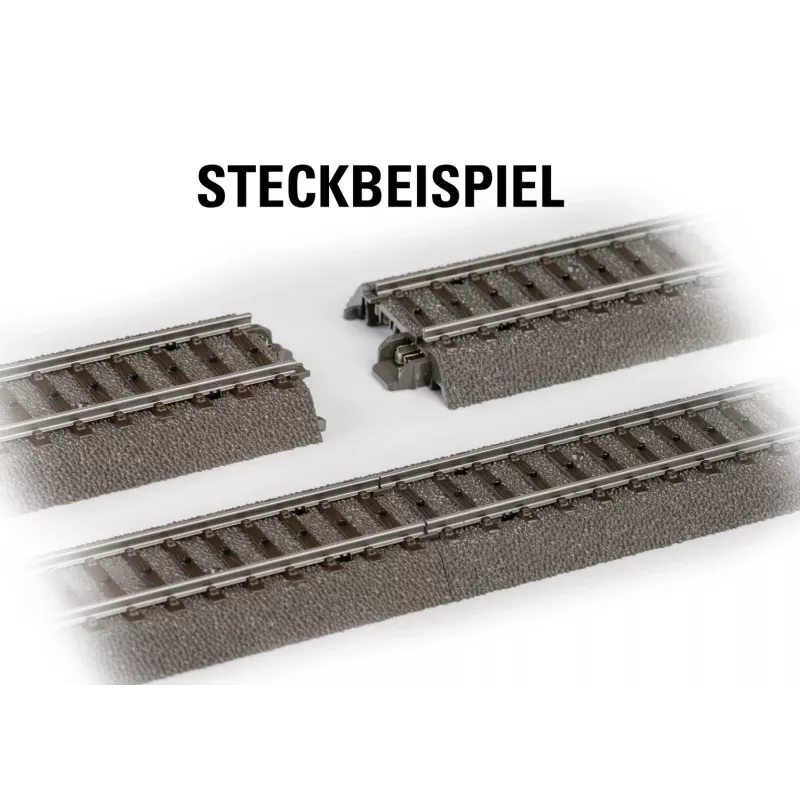 Märklin H0 C-raide vasen vaihde 188,3 mm integroidulla ratapenkalla, 24,3° 24611