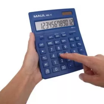 Maul MXL 12 pöytälaskin vaaleansininen 12-numeroinen paristo ja aurinko 7267034
