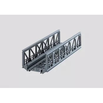 Märklin 07262 ristikkosilta HO-pienoisrautatielle – harmaa muovirakennussarja yksiraiteiselle sillalle, pituus 360 mm