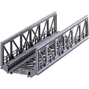 Märklin 07262 ristikkosilta HO-pienoisrautatielle – harmaa muovirakennussarja yksiraiteiselle sillalle, pituus 360 mm