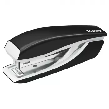 LEITZ Nexxt WOW mini-nitoja, 10 arkin kapasiteetti, 50 mm syöttösyvyys, ylälatausmekanismi, musta (5528-10-95)