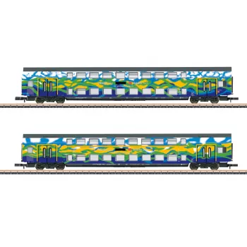Märklin 87306 Z kaksikerrosvaunusarja Touristik 1 DB AG - 2 kaksikerrosväli vaunua