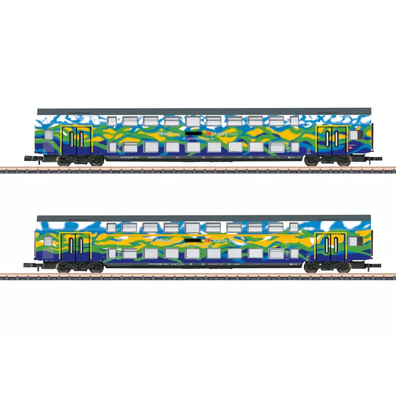 Märklin 87306 Z kaksikerrosvaunusarja Touristik 1 DB AG - 2 kaksikerrosväli vaunua