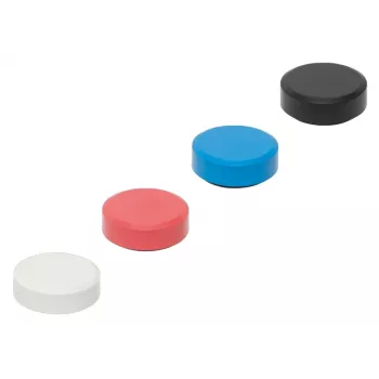 MAULpro Recycling pyöreät magneetit, 29 mm x 11 mm, 20-osainen valikoima (valkoinen, punainen, sininen, musta) 6177399