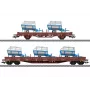 Märklin 46407 tavaravaunusarja rankavaunu DB AG, aikakausi VI (2 vaunua, puutavaralasti, H0)