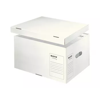 Leitz 61040000 Infinity arkistolaatikko, valkoinen, 10 kpl:n pakkaus, A4/Folio, pinottava, kierrätyskartonki