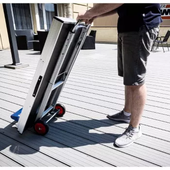 BRÜDER MANNESMANN alumiininen nokkakärry 90 kg, ulosvedettävä kahva 720–1090 mm, taitettava, hopea/musta (099-T)
