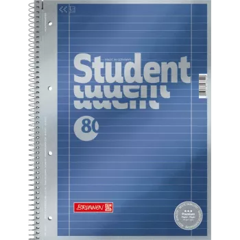 BRUNNEN Premium Student College -lehtiö A4 viivoitettu reunaviivoilla, 5 kpl:n pakkaus 1067127