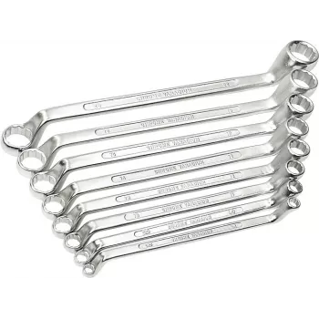 BRÜDER MANNESMANN 8-osainen yhdistelmälenkkiavainsarja, kromi-vanadiiniteräs, DIN 838, kromattu kiillotettu, koot 6x7-20x22 mm (140-08 DIN)