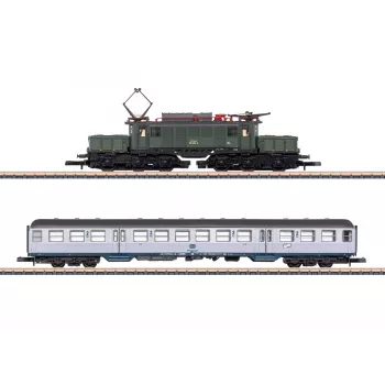 Märklin 81221 Z-Gauge junasarja - 175 vuotta Geislinger Steige DB sarja 50 höyryveturi ja 3 tavaravaunua, kisko ja ohjainlaite