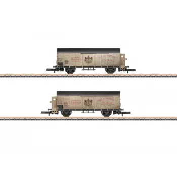 Märklin 82553 Z-raide 2-osainen setti katetut tavaravaunut Kessler Sekt-kuljetus DRG