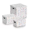 Zeller Dots säilytyslaatikko valkoinen pisteillä 25 x 35 x 20 cm 14475