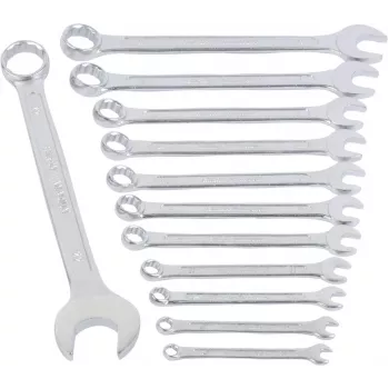 BRÜDER MANNESMANN lenkkiavainsarja, 12-osainen, kromi-vanadiiniteräs, DIN 3113, 6-22 mm, kromattu (130-12 DIN)