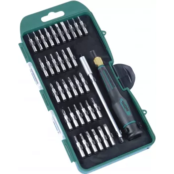 BRÜDER MANNESMANN tarkkuusruuvauskärkisarja, 36-osainen, 4 mm kuusioistukka, rako, Phillips, Torx, kuusiokolo, Pentalobe, Tri-Wing, Spanner, neliö, Pozidriv, 2-komponenttikahvalla 29890