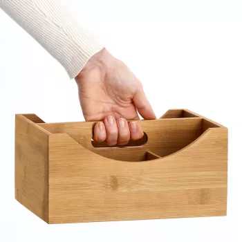 Zeller säilytyslaatikko luonnonvärinen 25 x 18 x 12 cm bambu 13336