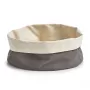 Zeller leipäkori 18006 – taitettava kangaskori metallikehyksellä, harmaa, 20 x 20 x 7 cm