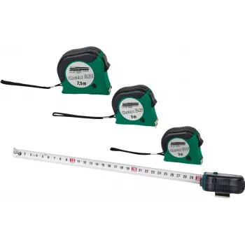 Brüder Mannesmann M80503 5 m mittanauha 19 mm teräsnauhalla, kumipäällysteinen ABS-kotelo, metrinen, luokka II