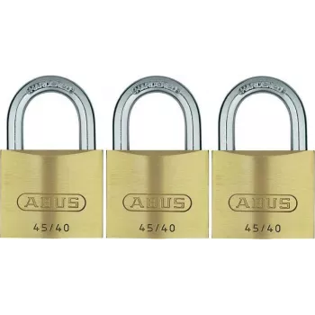 ABUS 82-sarja messinkinen riippulukkosarja, samalla avaimella, 45 mm kotelo, 3 kpl:n pakkaus 11825 8