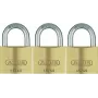 ABUS 82-sarja messinkinen riippulukkosarja, samalla avaimella, 45 mm kotelo, 3 kpl:n pakkaus 11825 8