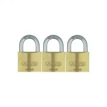 ABUS 82-sarja messinkinen riippulukkosarja, samalla avaimella, 45 mm kotelo, 3 kpl:n pakkaus 11825 8