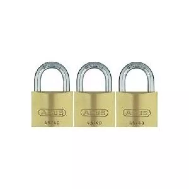 ABUS 82-sarja messinkinen riippulukkosarja, samalla avaimella, 45 mm kotelo, 3 kpl:n pakkaus 11825 8