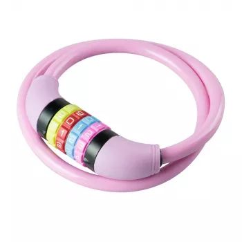 BURG WÄCHTER polkupyörän kaapelilukko 210 C 65 GIRLS, vanharoosa, 650 mm teräskaapeli, 4-numeroinen yhdistelmä, lapsille 39590