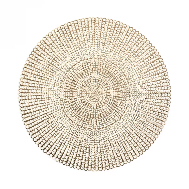 Zeller 6-osainen kullanvärinen pöytätabletti lovilla | 45 x 30 cm | PVC 27003