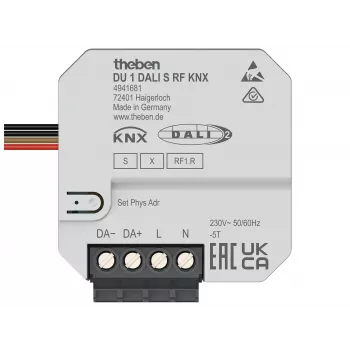 Theben DU 1 DALI S RF KNX UP uppoasennettava KNX RF DALI aktori, 1 kanava, Broadcast 4941681