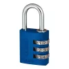 ABUS 145/30 alumiininen numerolukko, 3-numeroinen, sininen