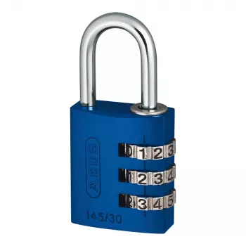 ABUS 145/30 alumiininen numerolukko, 3-numeroinen, sininen