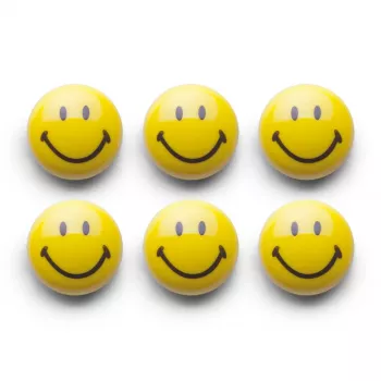 Zeller Smiley magneettisarja 6 kpl 3 cm keltainen 11204