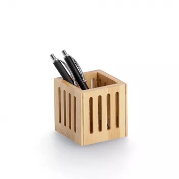 Zeller bambu kynäteline ruskea 8x8x8 cm 15201