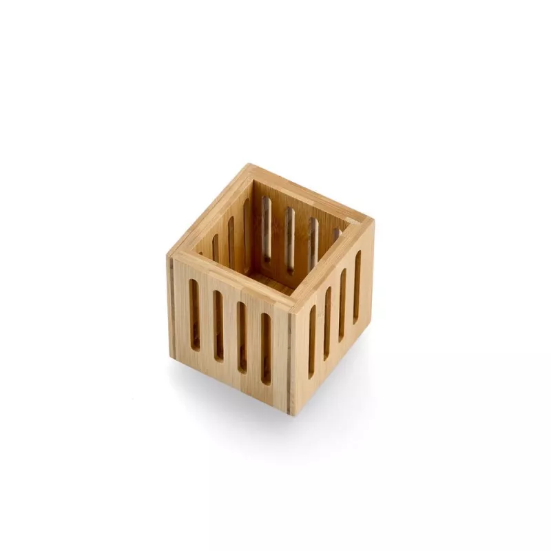 Zeller bambu kynäteline ruskea 8x8x8 cm 15201