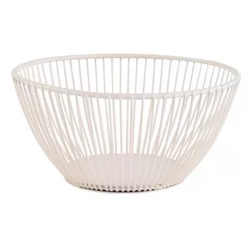 APS SVART pyöreä leipä- ja hedelmäkori, valkoinen metalli, 175 mm 30425