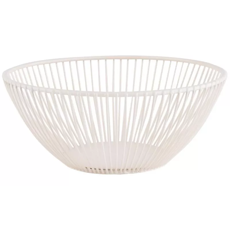 APS SVART pyöreä leipä- ja hedelmäkori, 200 mm, valkoinen metalli 30426