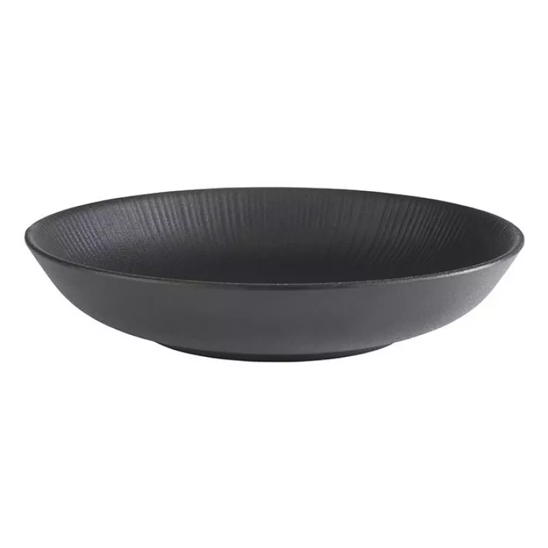 APS syvä lautanen 225 mm musta melamiini pinottava konepesunkestävä lämmönkestävä 85060