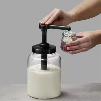 APS DISPENSA 1,7L lasinen annostelija, läpinäkyvä/musta 93290
